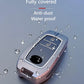 Metal Silicone Car Key Cover Compatible For Toyota: Innova Crysta, Innova HyCross, Hilux (2 button smart key)