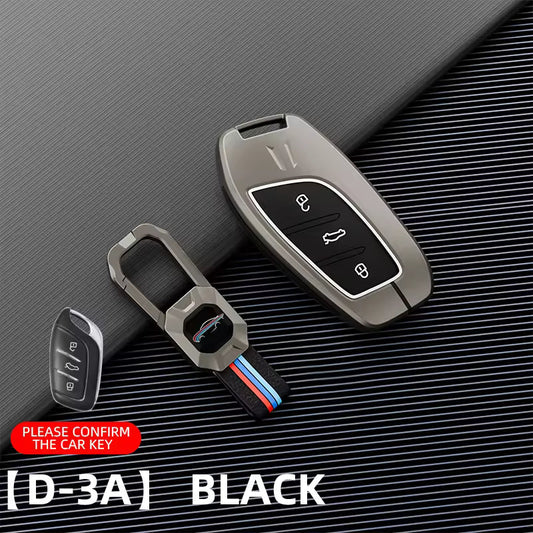 Metal Silicone Key Cover Compatible for MG Astor, MG ZS EV (3 Button smart key)