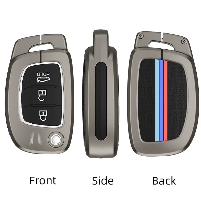 Metal Silicone Key Cover Compatible For Hyundai : Creta, Venue, Tucson, Alcazar, I20, Grand i10, Aura, Xcent, Exter (Copy)