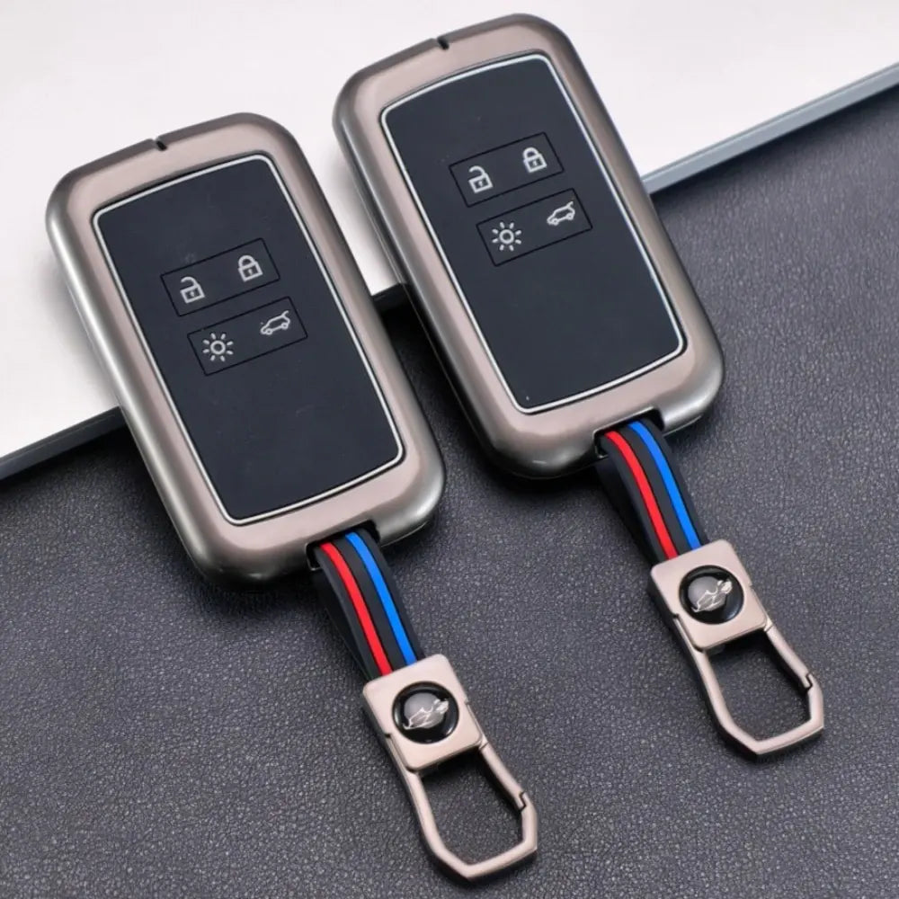 Metal Silicone Key Cover Compatible For Renault Triber | Kiger | New Kwid Smart Key