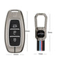 Metal Silicone Car Key Cover Compatible For Hyundai : i20, Kona, Verna 2018 onwards (3 button smart key)