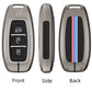 Metal Silicone Car Key Cover Compatible For Hyundai : i20, Kona, Verna 2018 onwards (3 button smart key)