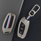 Metal Silicone Key Cover Compatible for MG Astor, MG ZS EV (3 Button smart key)