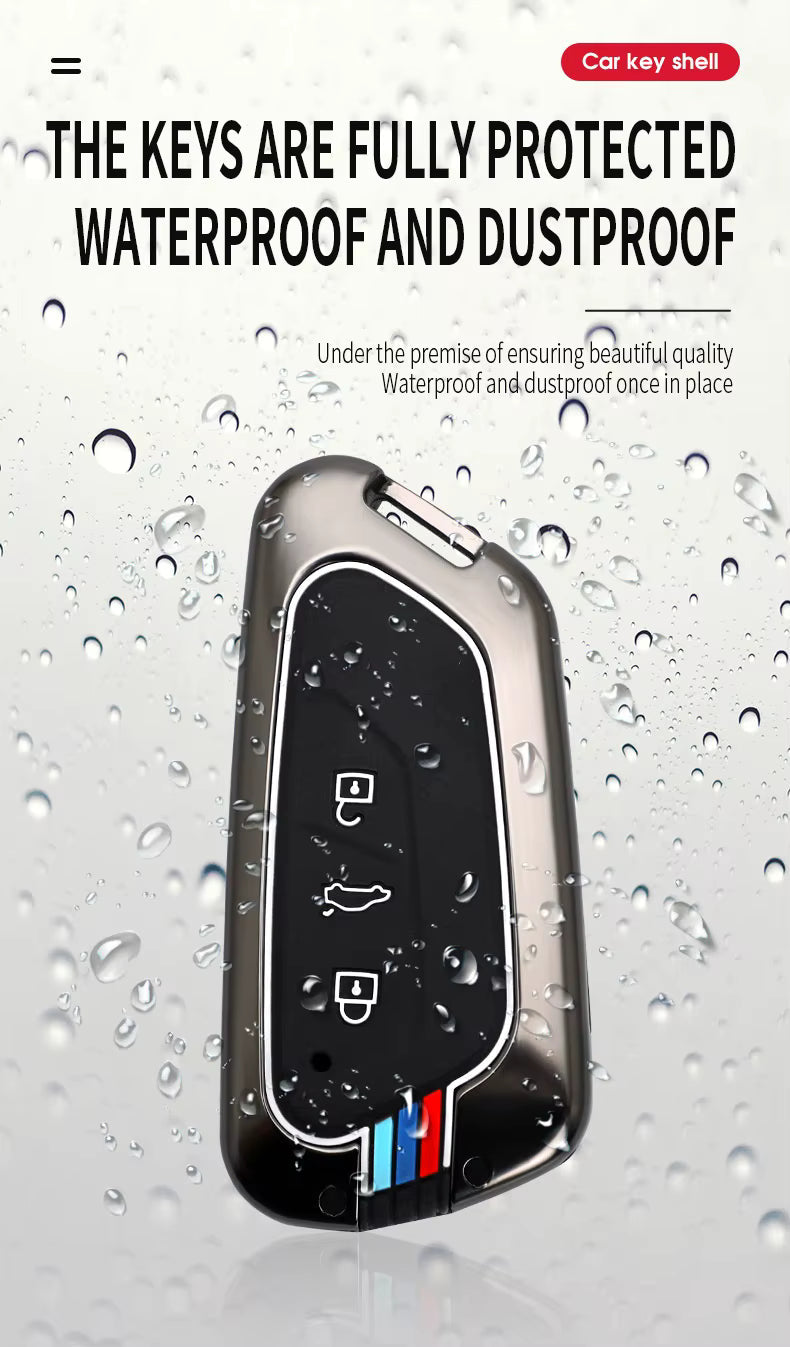 Metal Silicone Car Key Cover Compatible For Skoda Octavia | Volkswagen Virtus 3 Button Smart Key