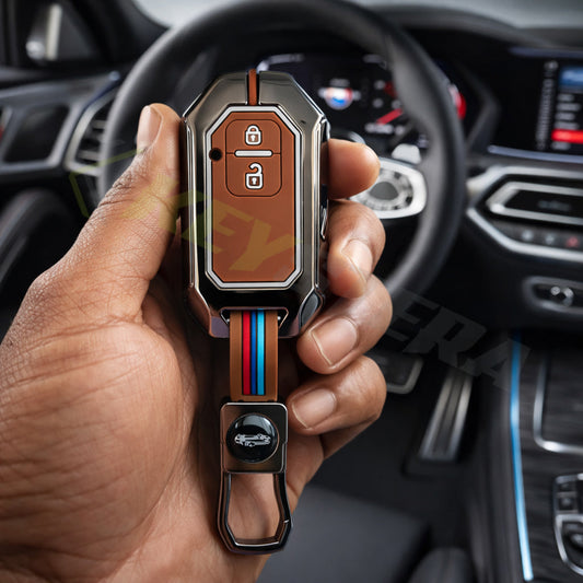 Metal Key Cover Compatible For Suzuki:Swift, Dzire, Baleno, Ertiga, Grand Vitara, Brezza, Fronx, Jimny XL6, & Toyota:Glanza, Urban Cruiser Hyryder