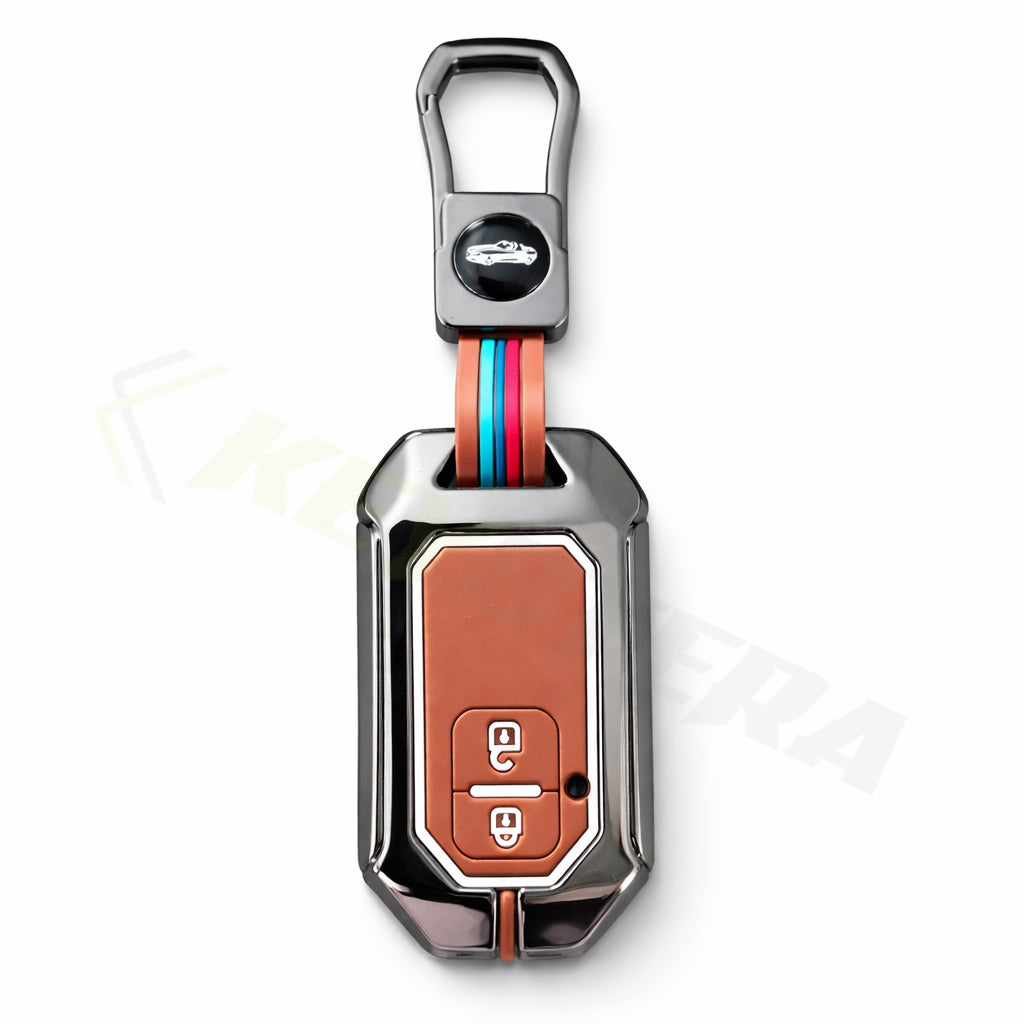 Metal Key Cover Compatible For Suzuki:Swift, Dzire, Baleno, Ertiga, Grand Vitara, Brezza, Fronx, Jimny XL6, & Toyota:Glanza, Urban Cruiser Hyryder