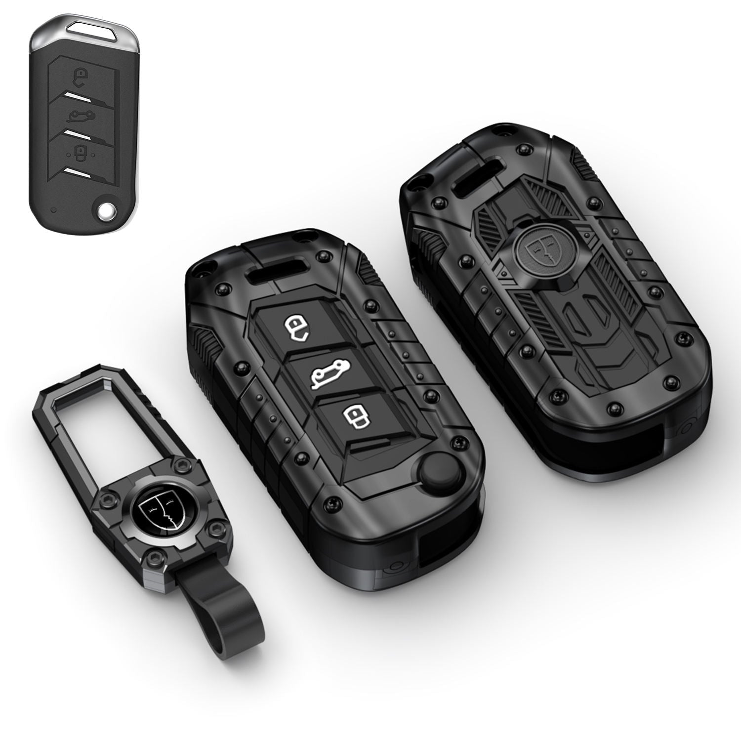 Mahindra: Thar, Bolero, Scorpio, Scorpio-N, XUV700, XUV400, XUV3x0, XUV300, TUV300, Marazzo 3 button flip Key cover