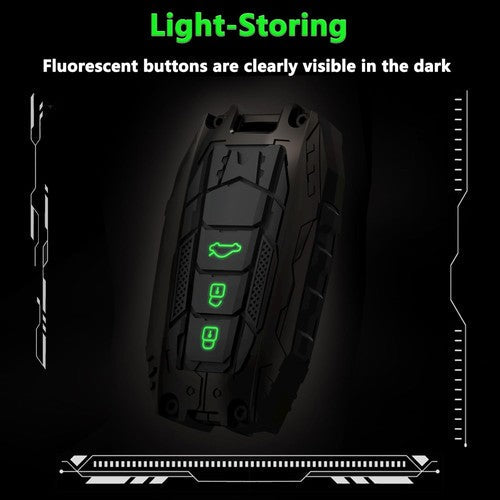 Metal Transformer Key Cover with keychain Compatible For Toyota: Innova Crysta, HyCross, Hilux, Fortuner, Legender, Land Cruiser, Camry (3 button smart key)