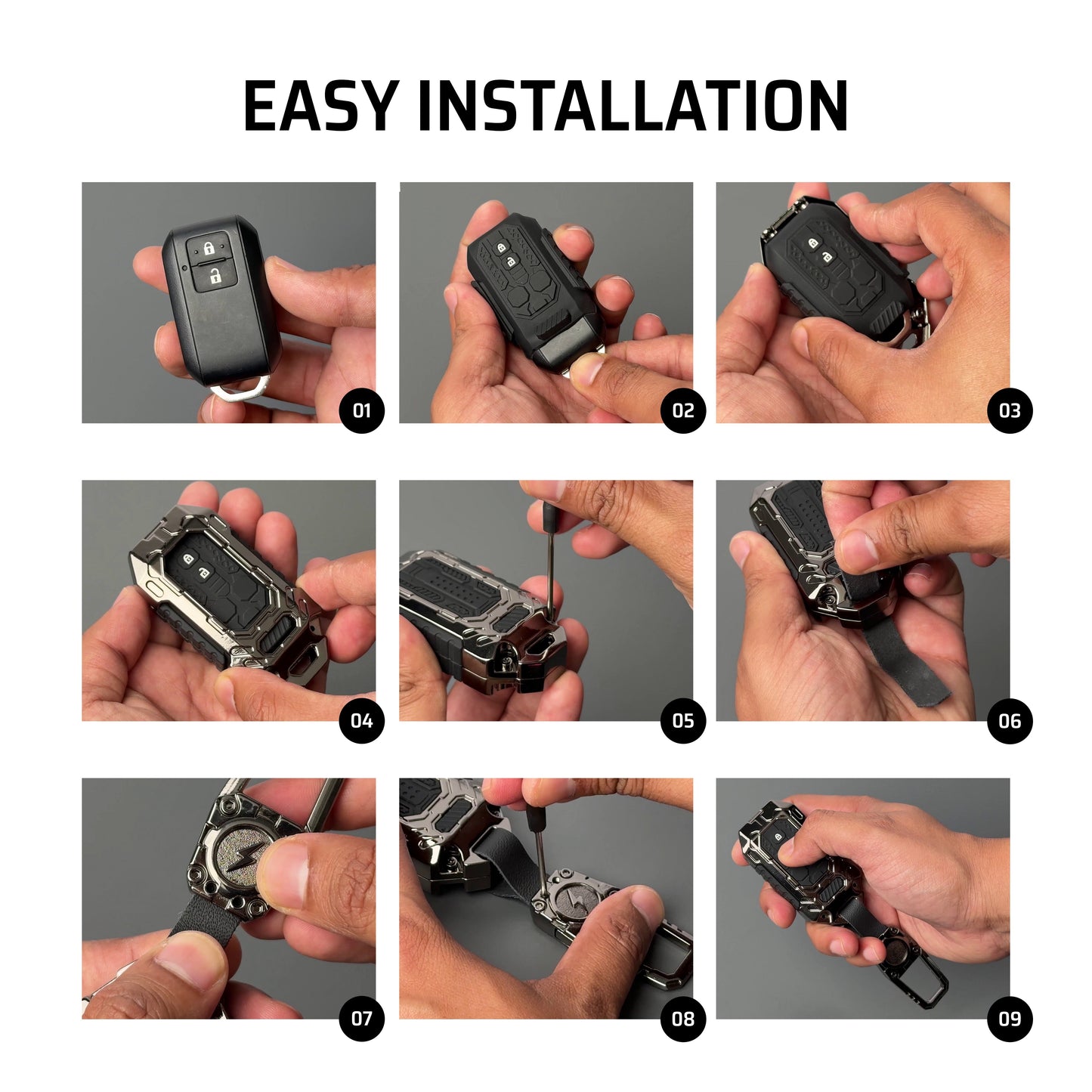 Transformer Metal Key Cover Compatible For Suzuki : Baleno, Swift, Ertiga, XL6, DZire, Fronx, Scross, Celerio, Ciaz, Brezza, Grand Vitara, Jimny, Ignis
