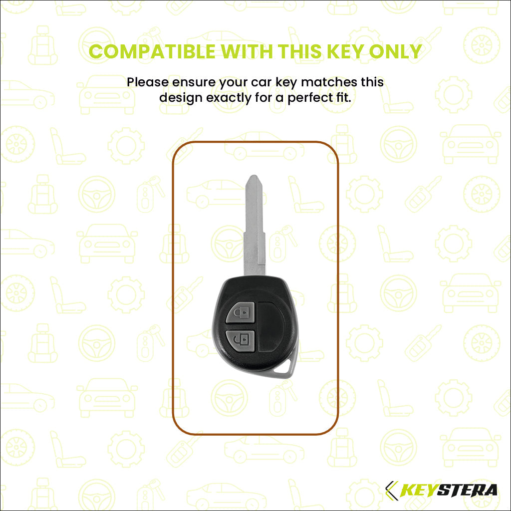Metal Leather Car Key Cover Compatible For Suzuki: Swift, Dzire, Grand Vitara, Fronx, Jimny, XL6, Ignis, Ertiga, Baleno, Vitara Brezza, Celerio, Ciaz