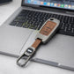 Metal Leather Brown Key Cover Compatible For Ford : Figo, Aspire, Endeavour (3 Button Flip Key)