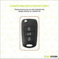 Metal Sapphire Key Cover With Key Chain Compatible For Hyundai Old Verna | Old Elentra | Old i20 | Old i10 (3 button Flip Key)