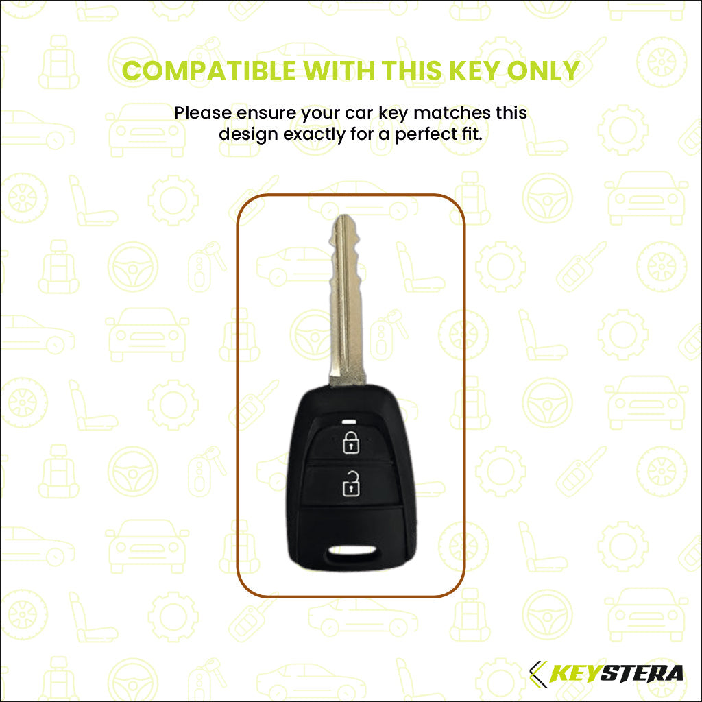 Metal Silicone Key Cover Compatible for Hyundai Grand i10 | Santro (2 Button Key)