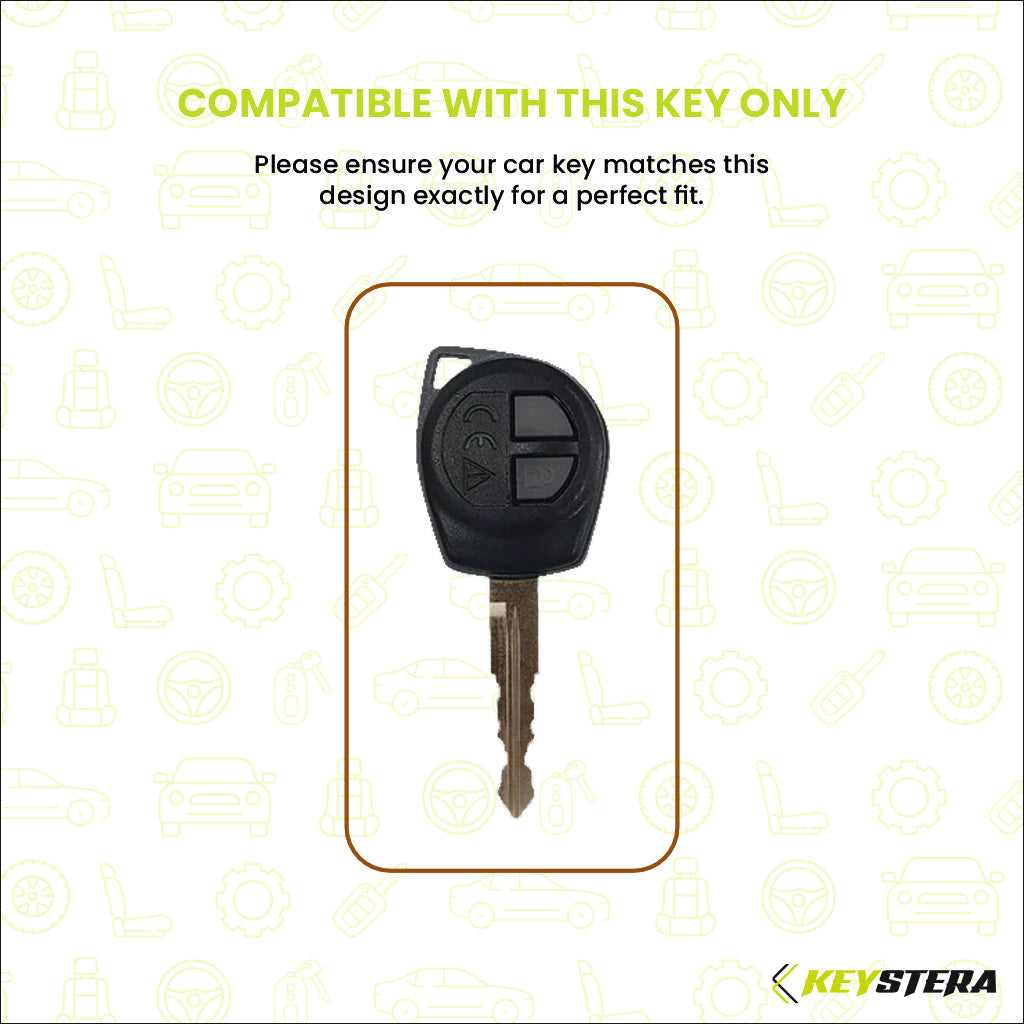 Metal Silicone Car Key Cover Compatible For Suzuki: Swift, Dzire, Grand Vitara, Fronx, Jimny, XL6, Ignis, Ertiga, Baleno, Vitara Brezza, Celerio, Ciaz