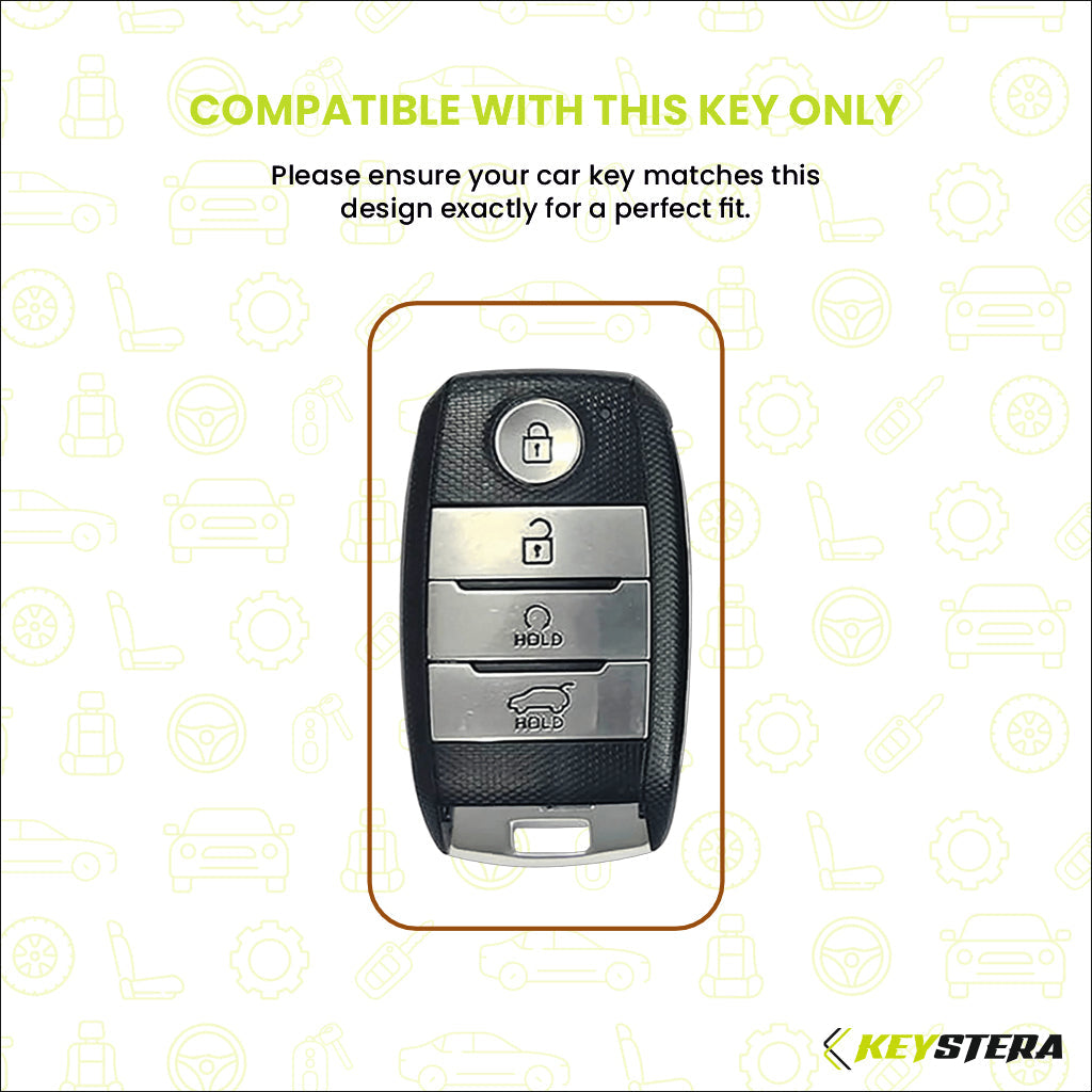 Metal Leather Brown kia : Seltos, Sonet, Carens, Seltos x line, Carnival (4 button smart key)