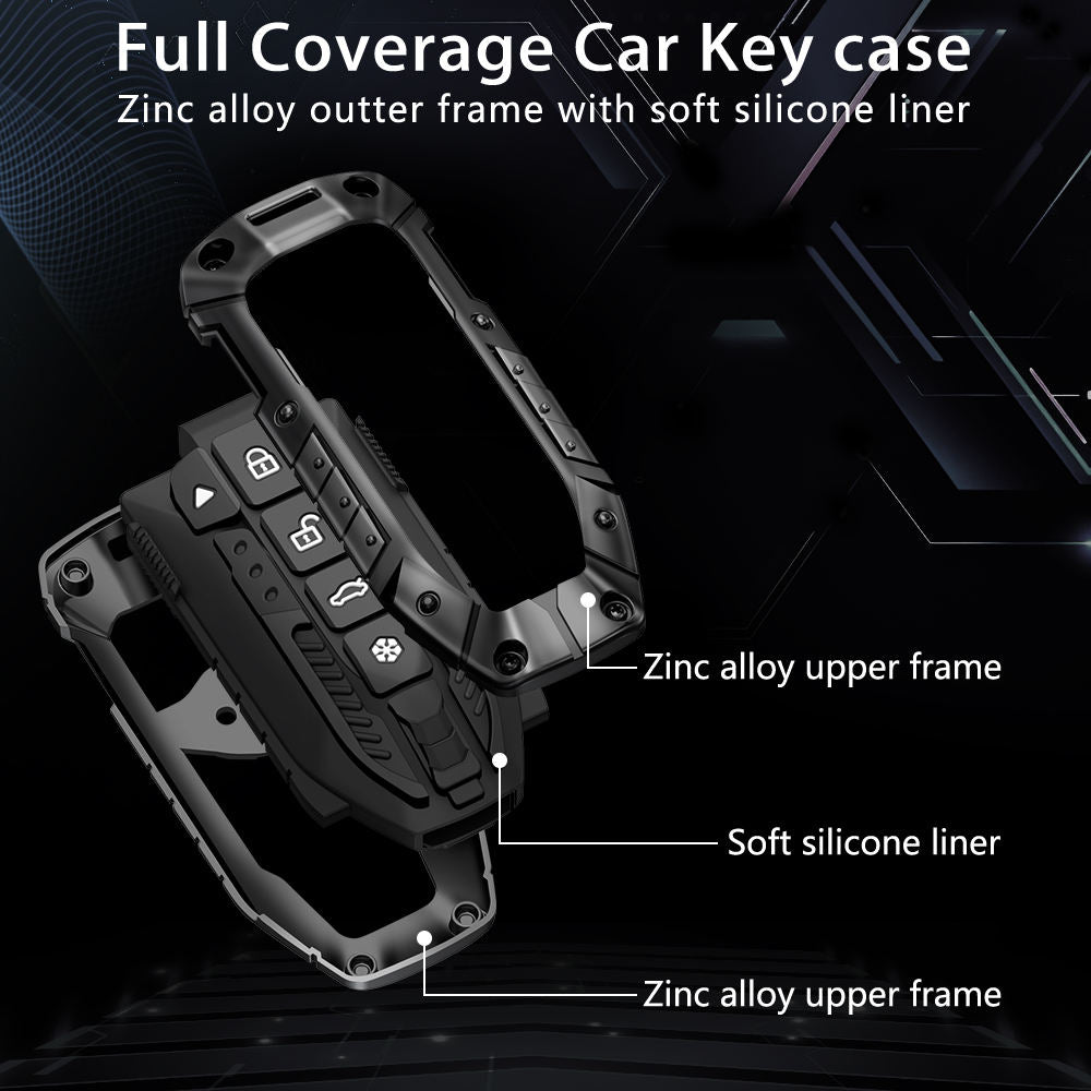 Metal Transformer Key Cover with keychain Compatible For Mahindra XEV 9e, BE 6e & 7XO (6 Button)