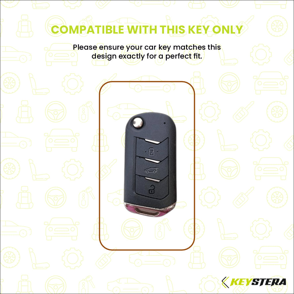 Metal Key Cover Compatible For Mahindra: Thar, Bolero, Scorpio, Scorpio-N, XUV700, XUV400, XUV3x0, XUV300, TUV300, Marazzo (3 button flip key)