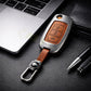 Metal Leather Brown Car Key Cover Compatible For Mahindra Alturas G4, XUV 300. ( 3 Button Flip Key)