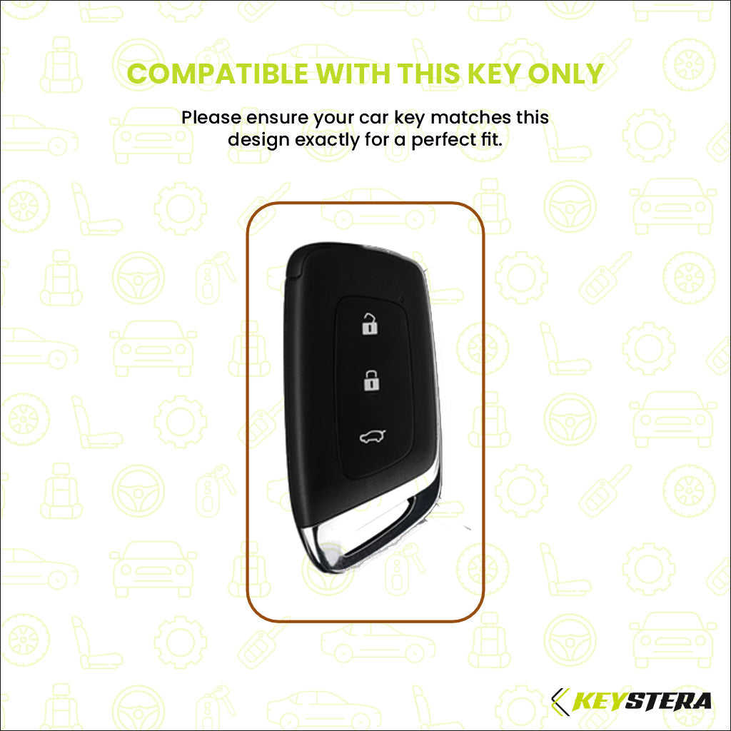 Metal Silicone Key Cover Compatible for MG Hector | MG Windsor | MG Astor | MG Gloster 3 Button smart key)