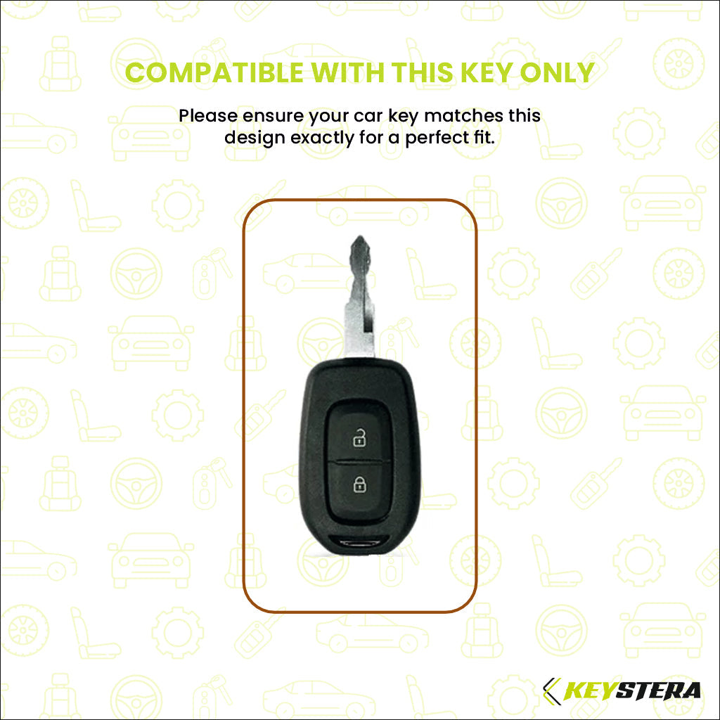 Metal Silicone Key Cover Compatible for Renault Triber | Kwid | Duster | Datsun redi-GO Flip type Key