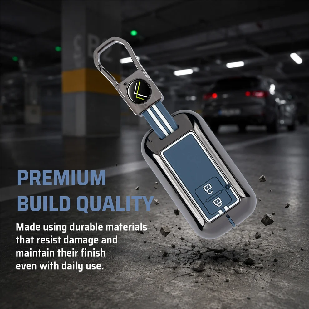 Metal Key Cover Compatible For Suzuki:Swift, Dzire, Baleno, Ertiga, Grand Vitara, Brezza, Fronx, Jimny XL6, & Toyota:Glanza, Urban Cruiser Hyryder