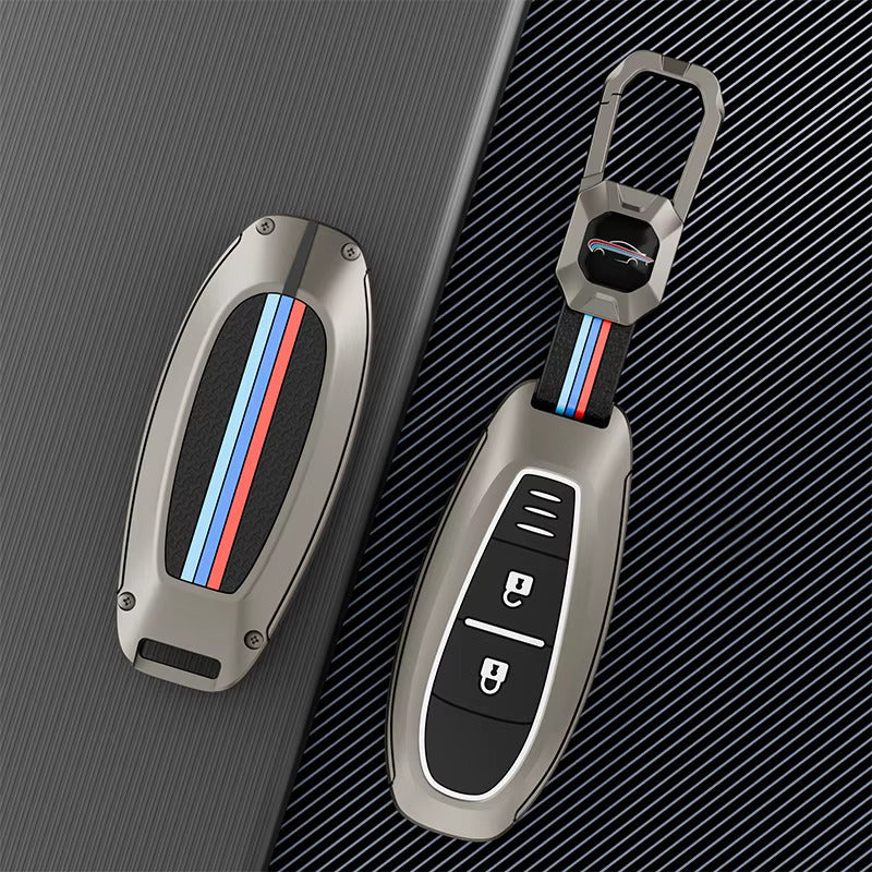 Metal Silicone Car Key Cover Compatible For Suzuki: Baleno, Ciaz, Ignis, S-Cross, Grand Vitara, Brezza & Toyota Urban Cruiser (3 Button smart key)
