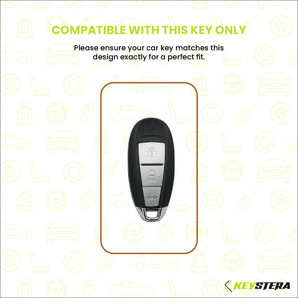 Metal Silicone Car Key Cover Compatible For Suzuki: Baleno, Ciaz, Grand Vitara, Brezza, S Cross, Swift, Ignis, XL6, Fronx, Jimny, Grand Vitara