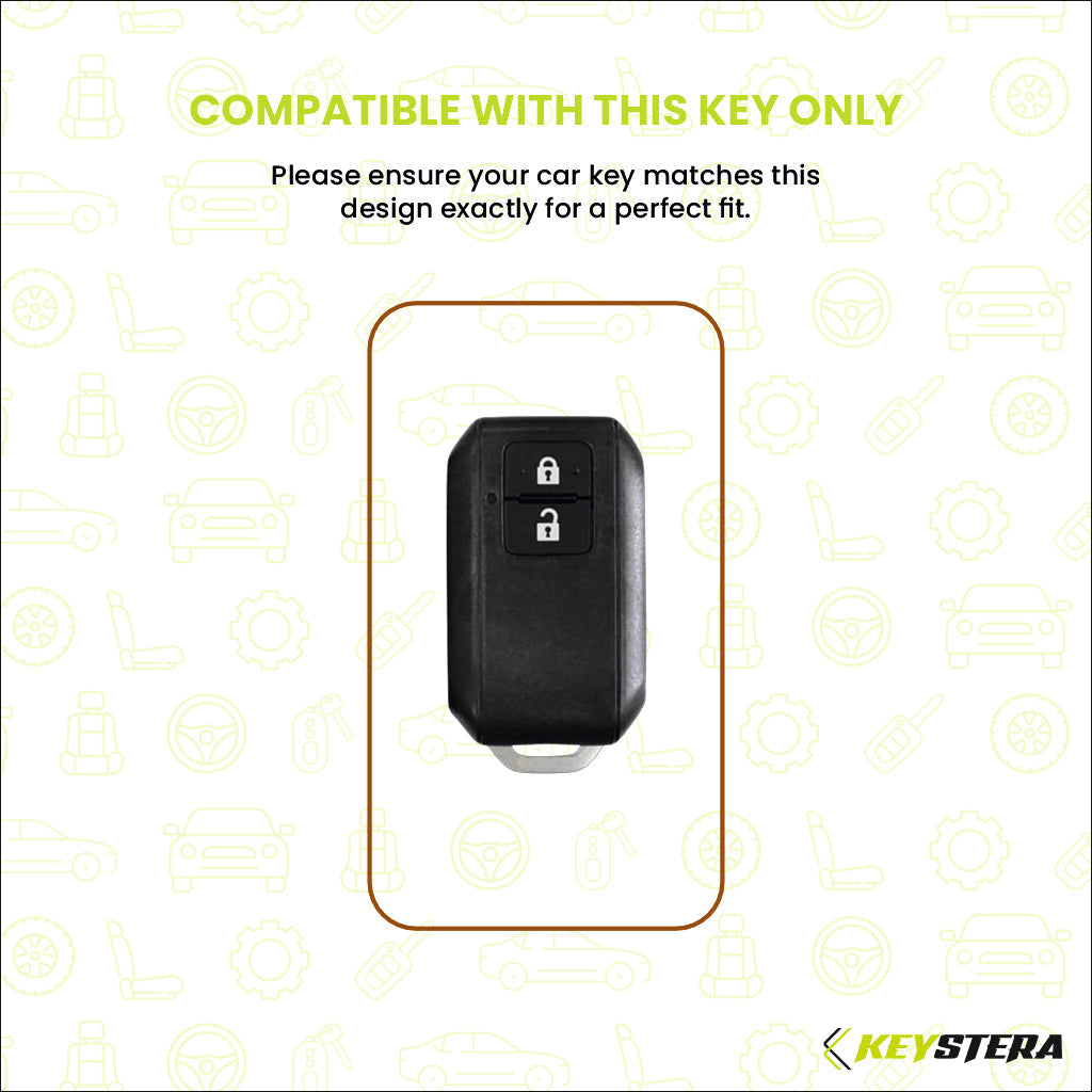 Metal Silicone Car Key Cover Compatible For Suzuki:Swift, Dzire, Baleno, Ertiga, Grand Vitara, Brezza, Fronx, Jimny XL6, & Toyota:Glanza, Urban Cruiser Hyryder