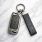 Metal Leather Black car Key Cover Compatible For Tata: Nexon, Harrier, Safari, Altroz, Punch, Tiago, Tigor, Zest, Bolt, Hexa