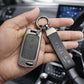 Metal Leather Black car Key Cover Compatible For Tata: Nexon, Harrier, Safari, Altroz, Punch, Tiago, Tigor, Zest, Bolt, Hexa