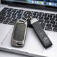 Metal Leather Black car Key Cover Compatible For Tata: Nexon, Harrier, Safari, Altroz, Punch, Tiago, Tigor, Zest, Bolt, Hexa