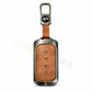 Metal Leather Brown Car Key Cover Compatible For Tata Sierra 2025, Curvv, Curvv EV (4 Button Smart Key)