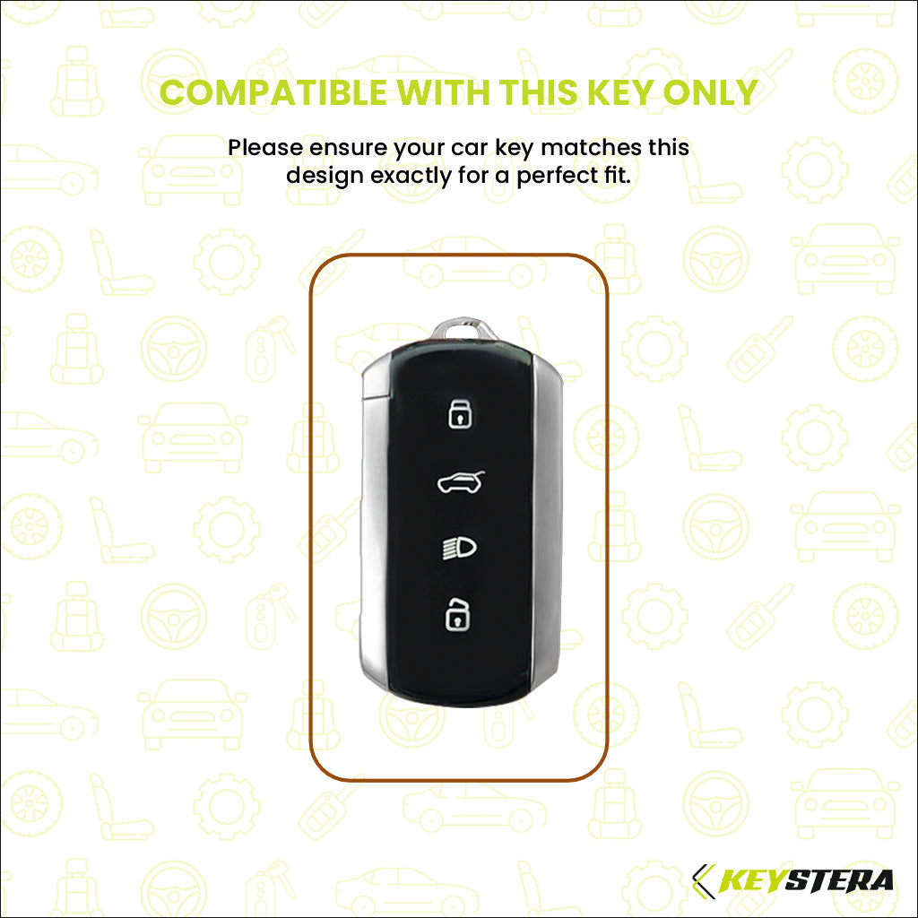 Metal Leather Brown Car Key Cover Compatible For Tata Sierra 2025, Curvv, Curvv EV (4 Button Smart Key)