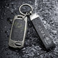 Metal Leather Black car Key Cover Compatible For Tata: Nexon, Harrier, Safari, Altroz, Punch, Tiago, Tigor, Zest, Bolt, Hexa