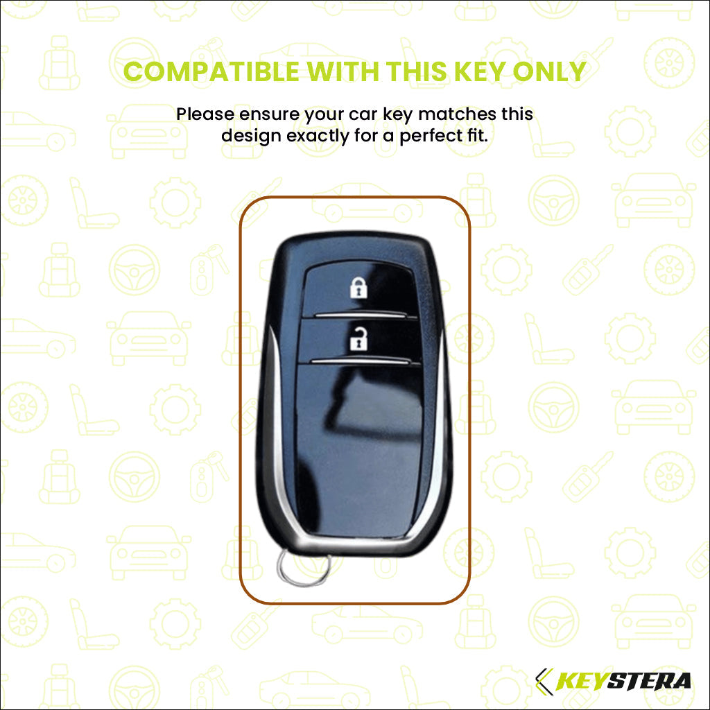 Metal Transformer Key Cover Compatible For Toyota: Innova Crysta, Innova HyCross, Hilux (2 button smart key)